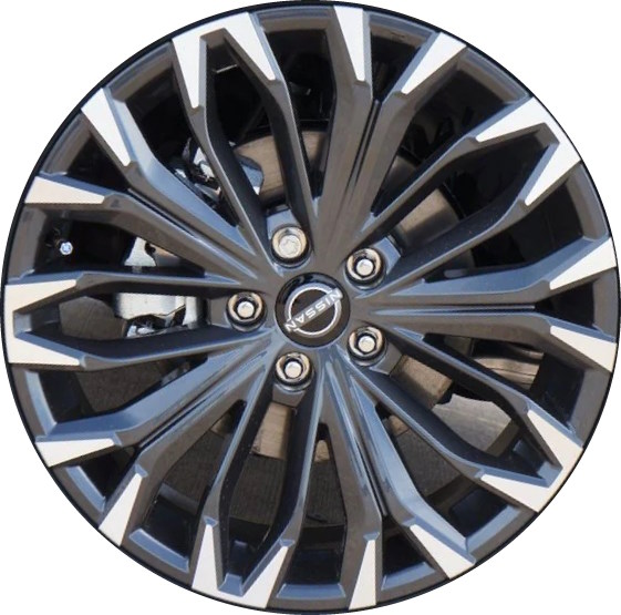 Nissan Rogue 2024-2025 charcoal machined 19x7.5 aluminum wheels or rims. Hollander part number 62833 95881, OEM part number D0C006RZ6B